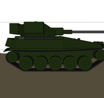 现代陆地自走炮su模型