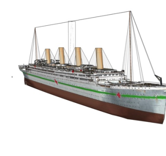 现代大型邮轮su模型