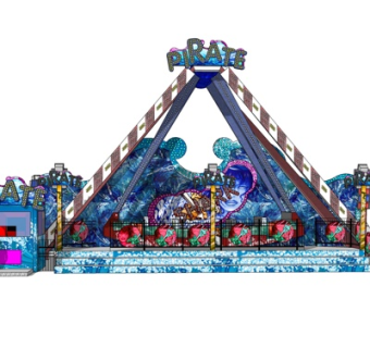 现代游乐园售票车su模型