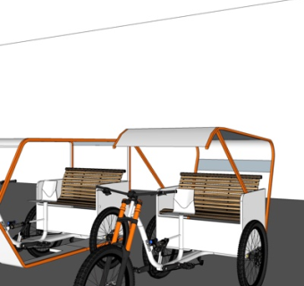 现代人力三轮车su模型