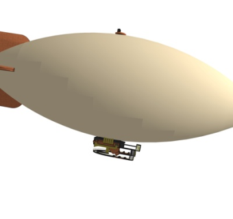 现代浮空艇su模型