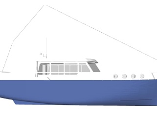 现代小型轮船su模型