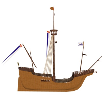 北欧古代帆船su模型
