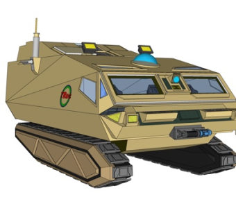 现代全地形装甲车su模型