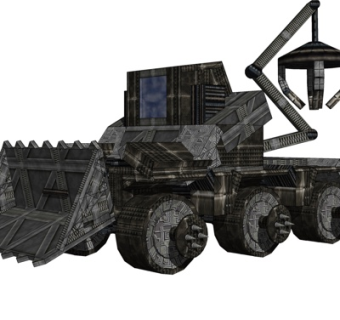 现代全地形铲车su模型