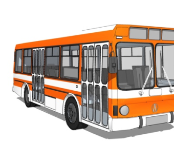 现代公交车su模型