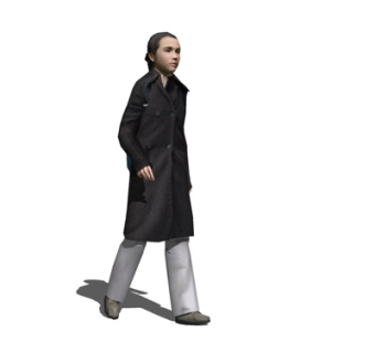 现代徒步女子su模型