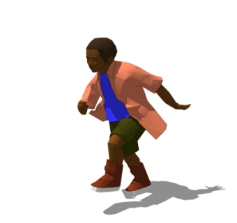 现代徒步男子su模型