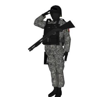 现代抢手角色su模型