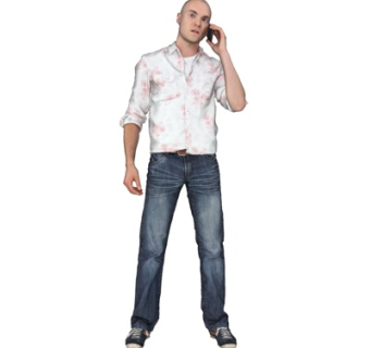 现代听电话男子su模型