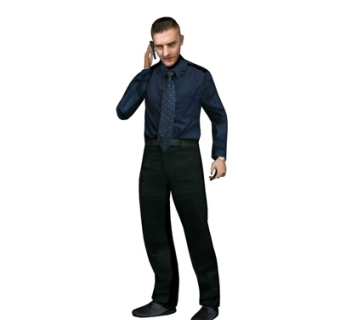 现代听电话男子su模型