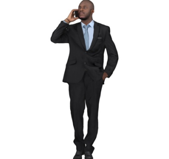 现代听电话男子su模型