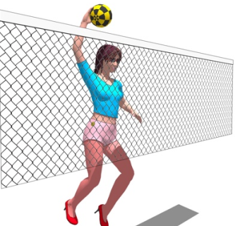 现代打网球女子su模型