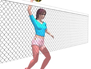 现代打网球女子su模型