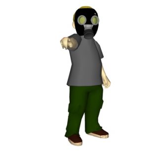 现代站姿蒙面人su模型