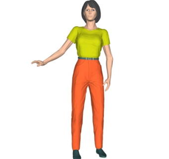 现代站姿女人su模型