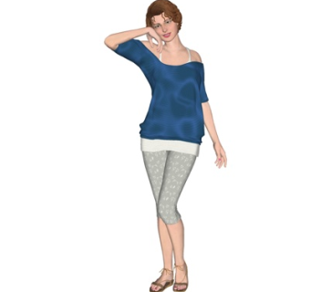 现代站姿女人su模型