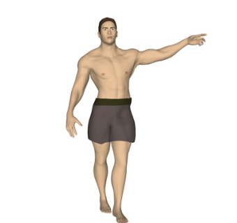 现代裸男站姿su模型