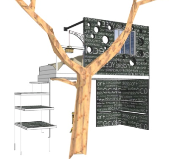 现代树枝书籍摆件组合su模型