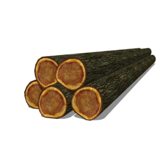 自然风木头小品su模型