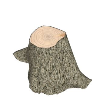 自然风木头小品su模型