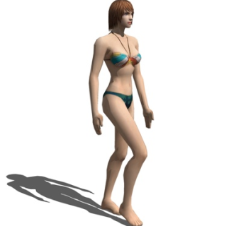 现代泳装女子su模型