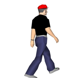 现代走姿男子su模型