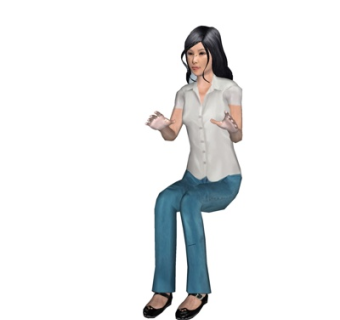 现代坐姿女子su模型