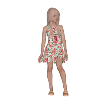 现代少女动漫角色su模型