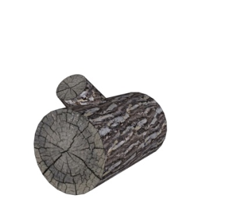 自然风木头小品su模型