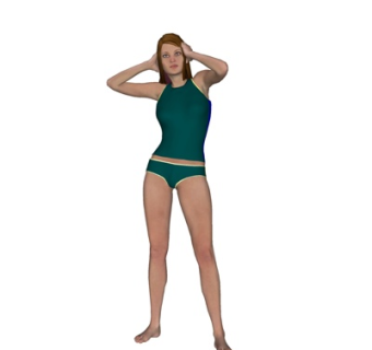 现代站姿女人su模型