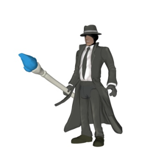 现代拿火炬男子su模型