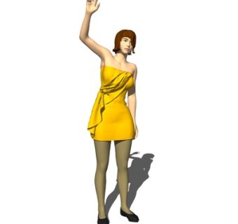 现代站姿女子su模型
