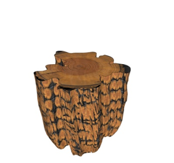 自然风木头小品su模型