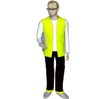 现代拿笔记本男子su模型