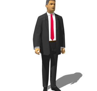 现代站姿男子su模型