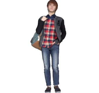 现代背包男子su模型