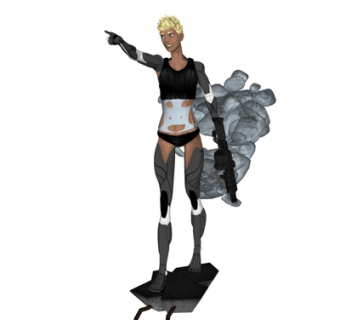 现代女抢手角色su模型