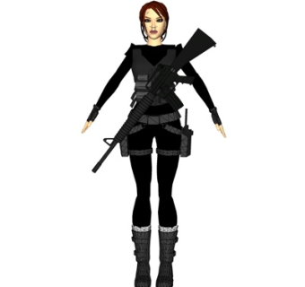 现代女抢手角色su模型