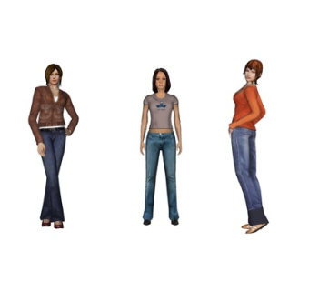 现代人物组合su模型