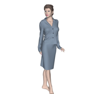 现代站姿女人su模型