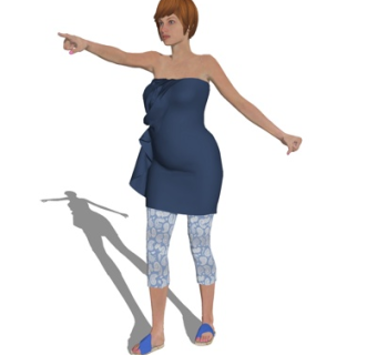 现代站姿女人su模型