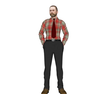 现代站姿男人su模型