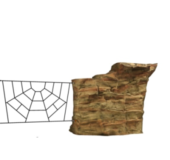 自然风石头铁艺栏杆su模型