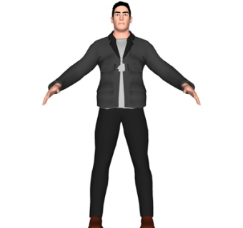 现代站姿男人su模型