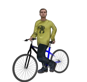 现代骑车男子su模型