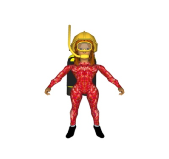 现代潜水女孩su模型