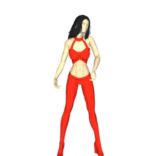 现代站姿女子su模型