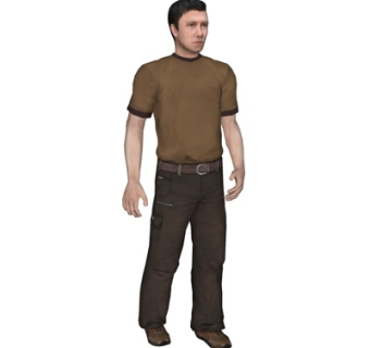 现代站姿男人su模型