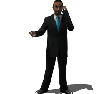 现代站姿男人su模型